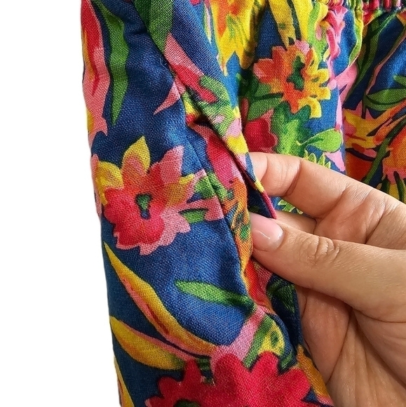 J.Crew floral linen blend multicolor stretch waist skirt size14 - Picture 2 of 12